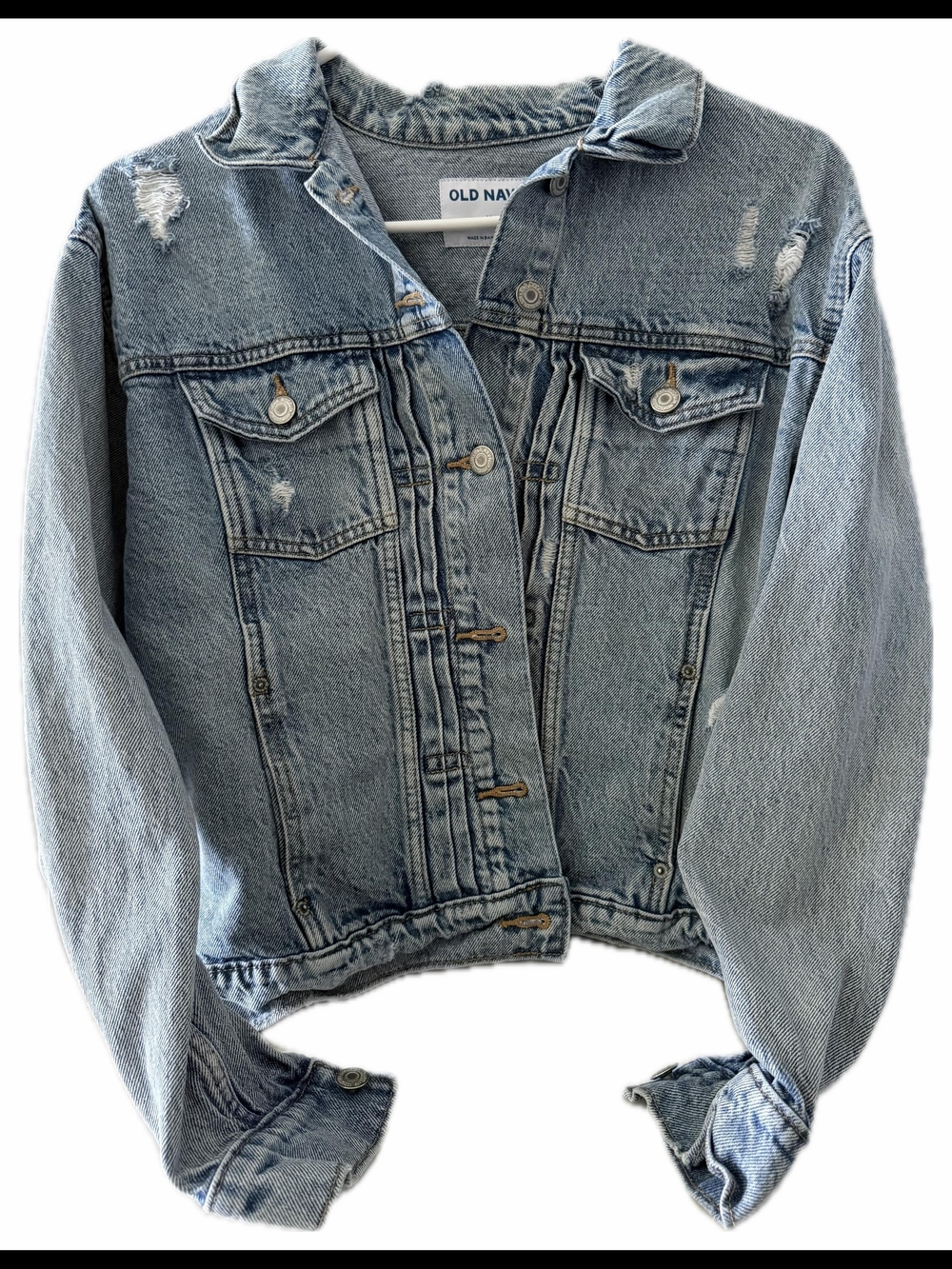Old Navy Light Wash Distressed Denim Jacket